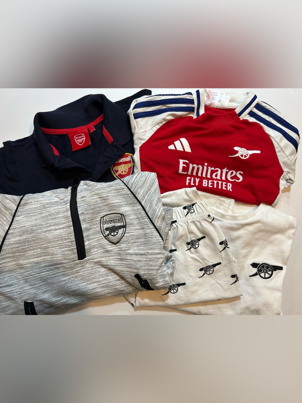 Arsenal Gunners Kids Bundle Declan Rice Jersey PJ Hoodie Size 4-5T